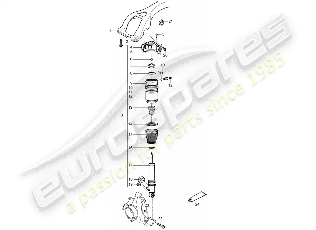 porsche 2008 (cayenne e1 9pa) suspension parts diagram