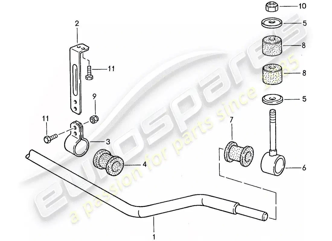 porsche 1989 (944) stabilizer parts diagram