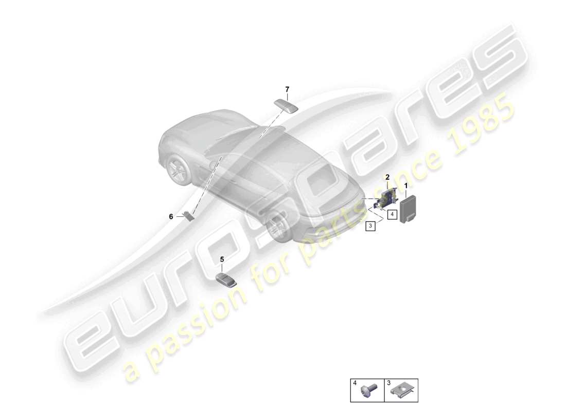 porsche 2026 (panamera 976) control and receiver unit for radio-controlled aux. heater chip card reader for road toll system part diagram