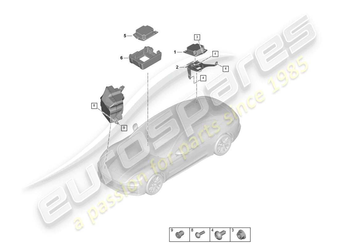 porsche 2024 (panamera 976) control unit for engine sound system sound system inner part diagram
