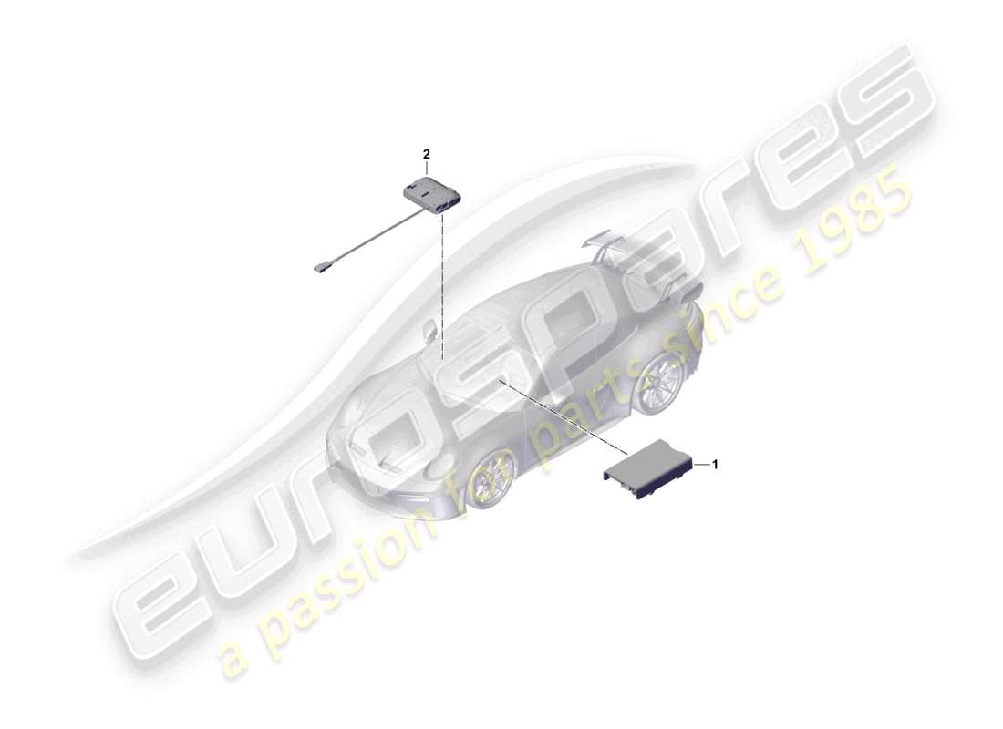 porsche 2025 (992-2 gt3) chip card reader for road toll system part diagram