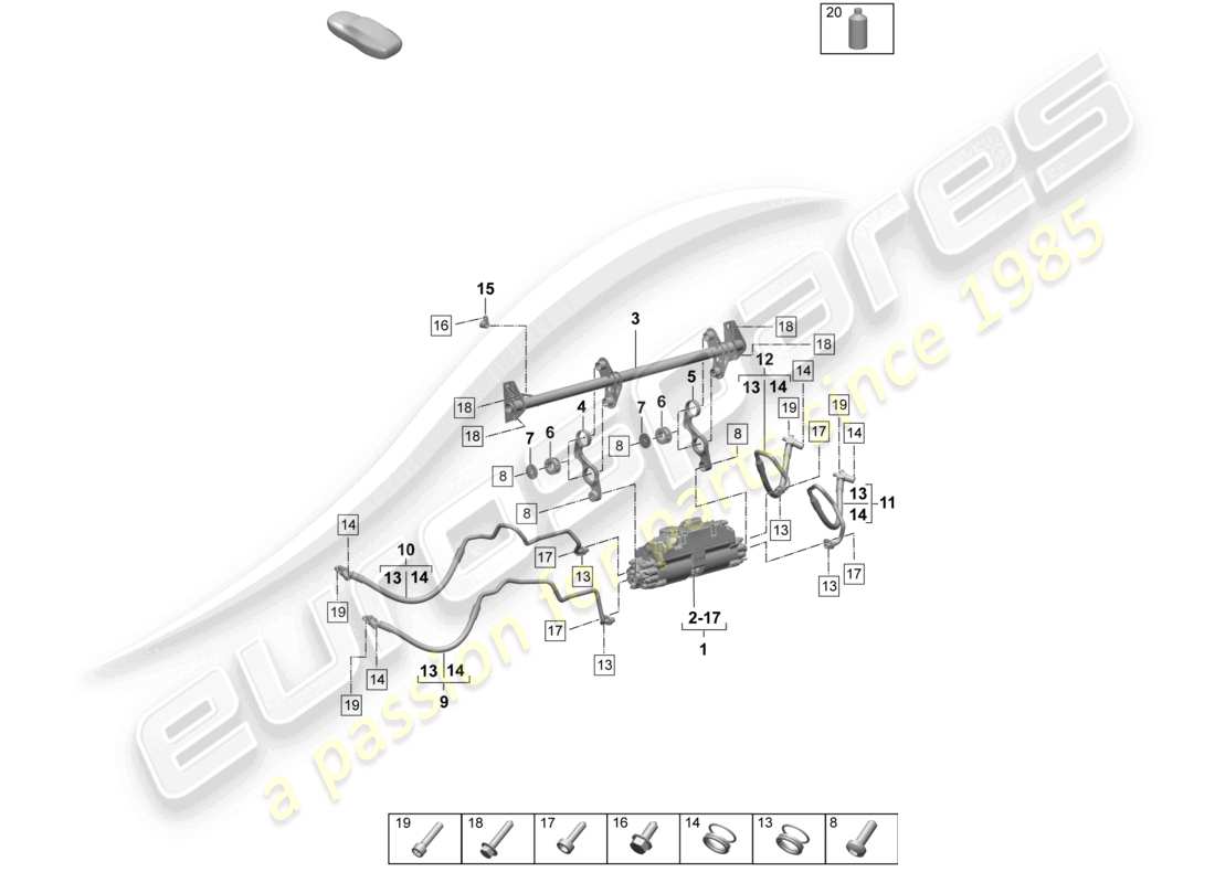 porsche 2025 (taycan 9j1-2) active electr. damping control part diagram