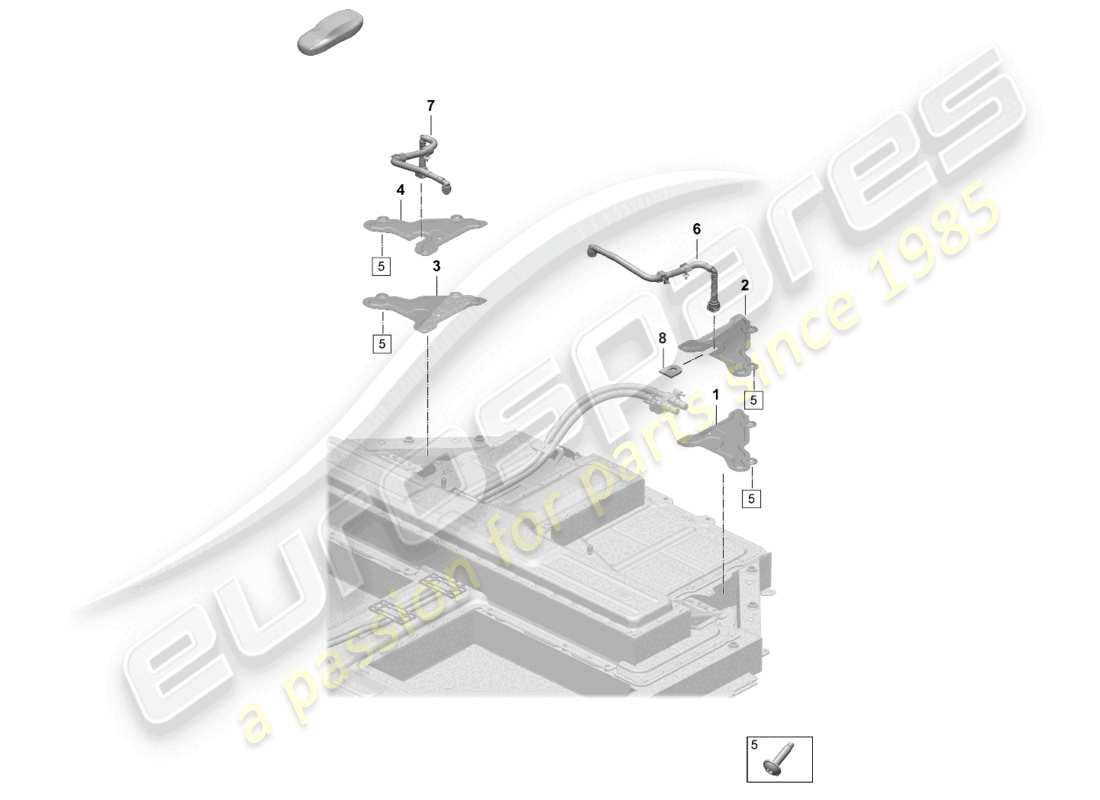 porsche 2025 (taycan 9j1-2) spare battery coolant cooling system part diagram