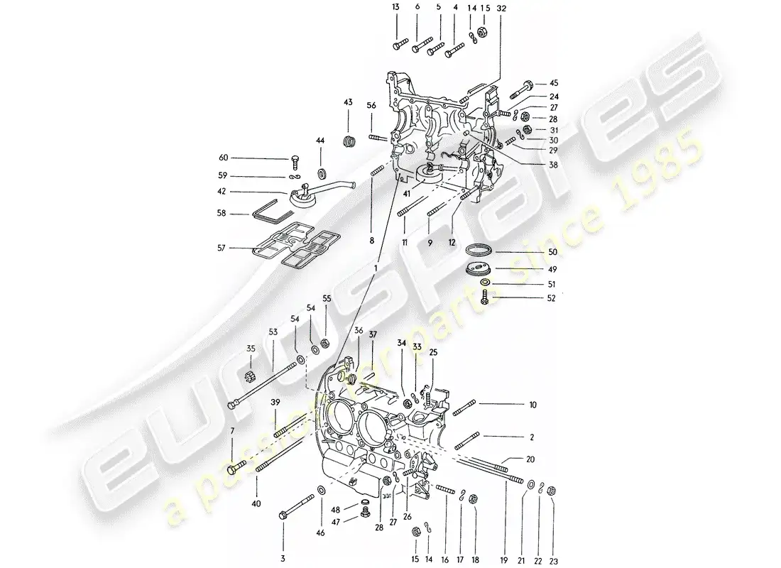 porsche 1974 (914) crankcase part diagram
