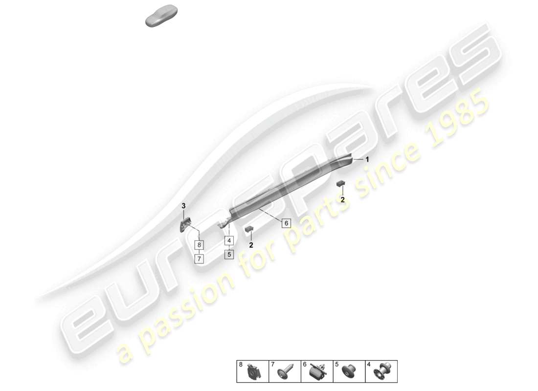 porsche 2025 (taycan 9j1-2) side member trim accessories part diagram