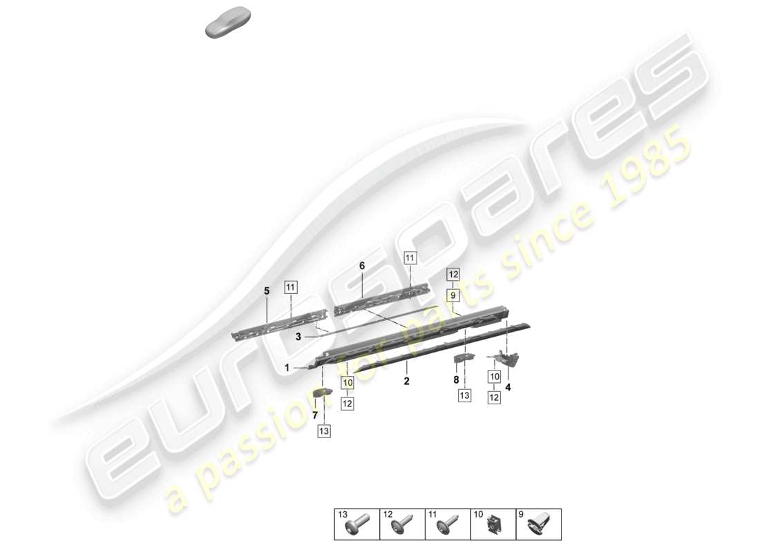 porsche 2026 (macan-e) side member trim outer accessories part diagram