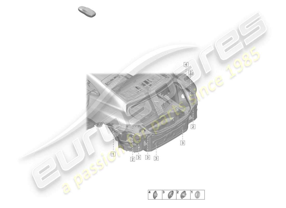 porsche 2023 (taycan 9j1-1) cross panel rear side part part diagram