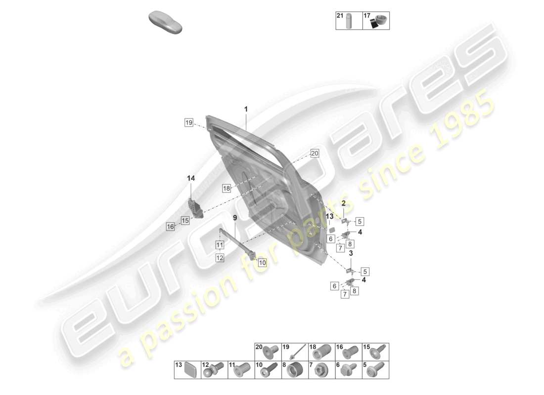 porsche 2024 (panamera 971-2) door shell rear part diagram