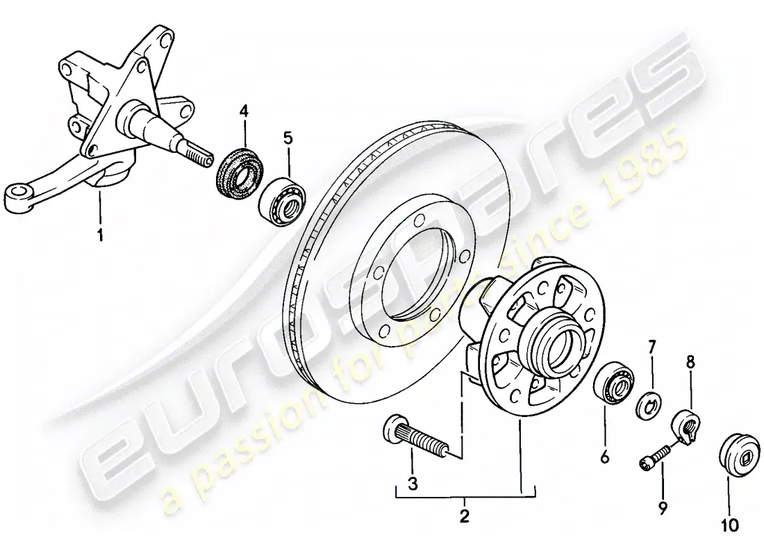 porsche 1976 (924) steering knuckle - - lubricants parts diagram