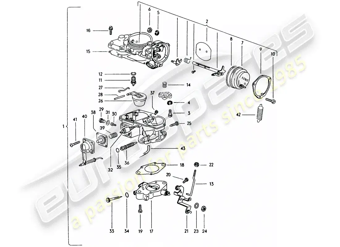 porsche 1974 (914) carburetor part diagram