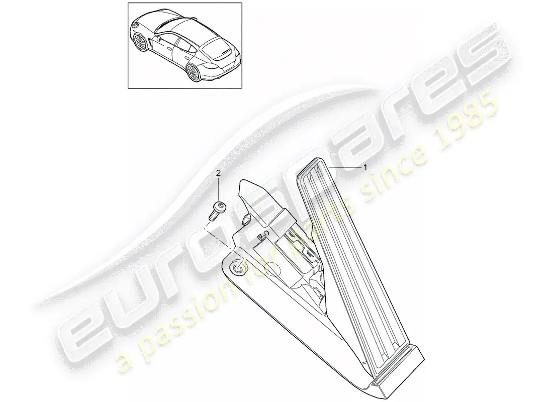 porsche 2012 (panamera 970) pedals parts diagram