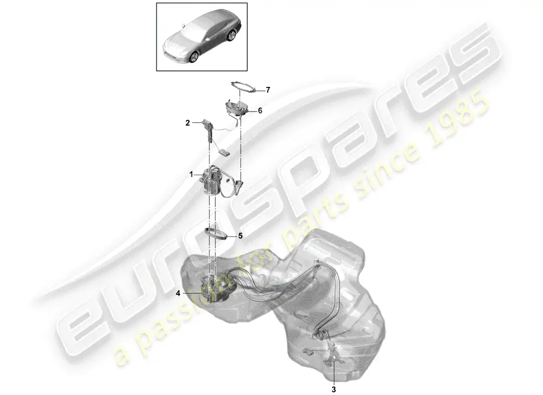 porsche 2018 (panamera 971-1) fuel pump parts diagram