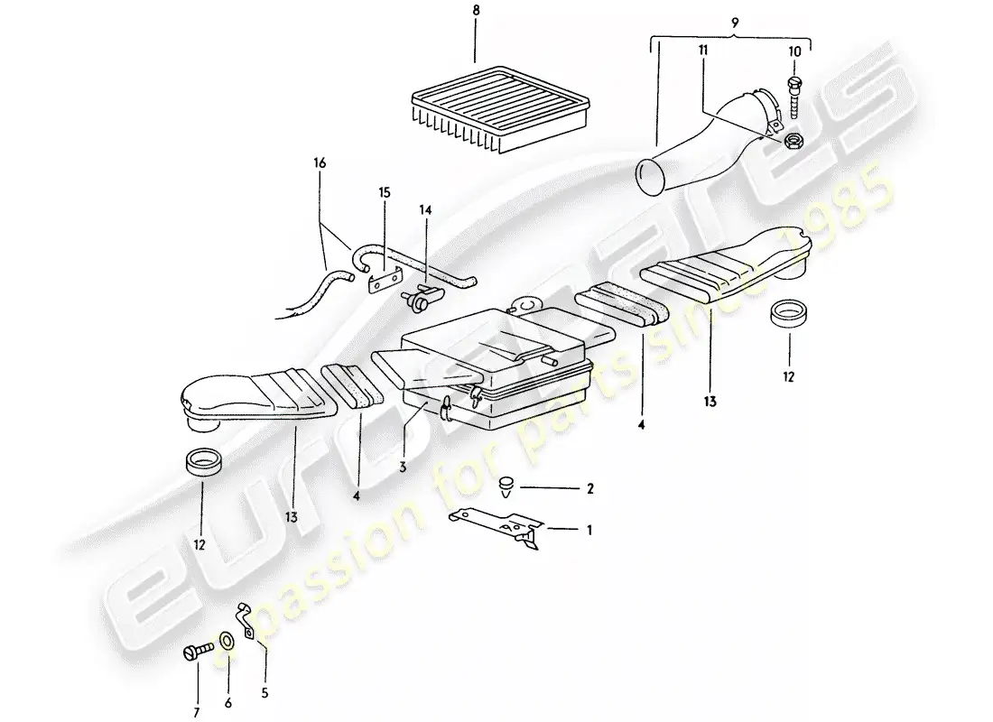 porsche 1974 (914) air cleaner part diagram