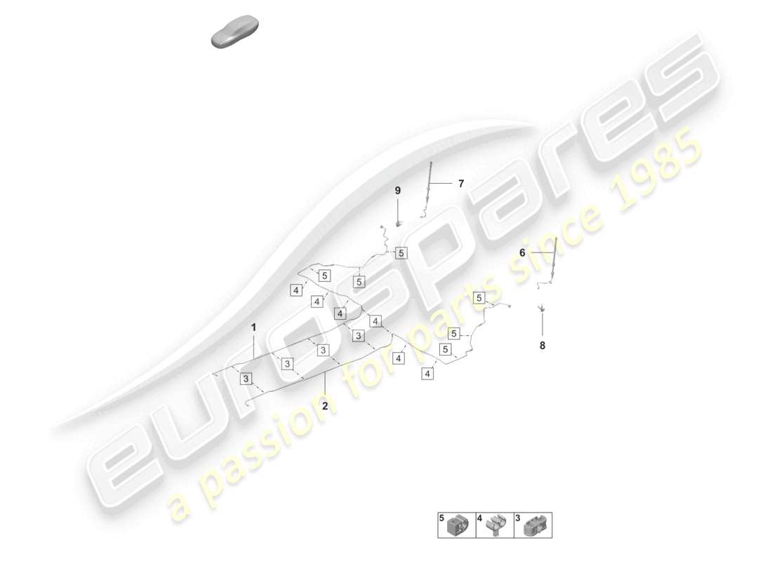 porsche 2026 (taycan 9j1-2) brake line center underbody rear part diagram