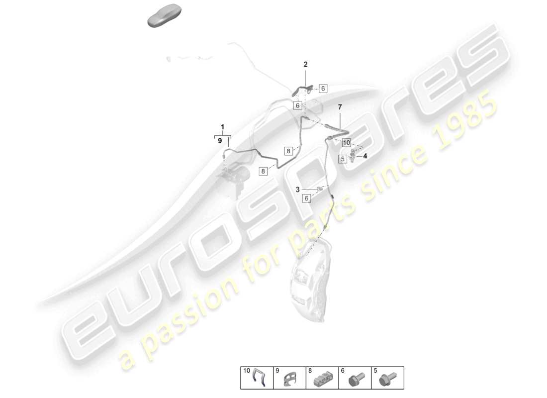 porsche 2022 (panamera 971-2) brake line front brake pipe from hydraulics to brake hose part diagram