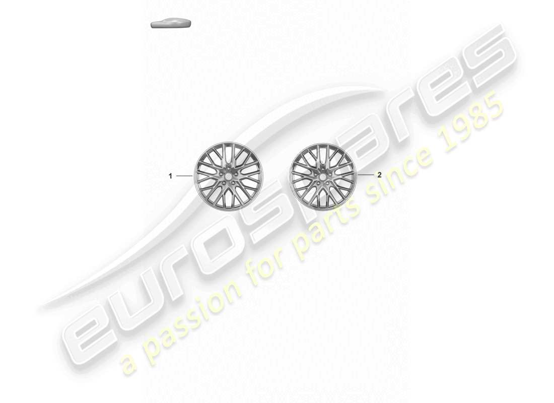 porsche 2021 (panamera 971-2) alloy wheel 21 for winter tires *no 'fi' function possible depending on the various wheel desig. on offer, the whls. can be found in the replacement part catalogue for the corresponding vehicle (range ex works) or in the equipment catal. (accessories) part diagram
