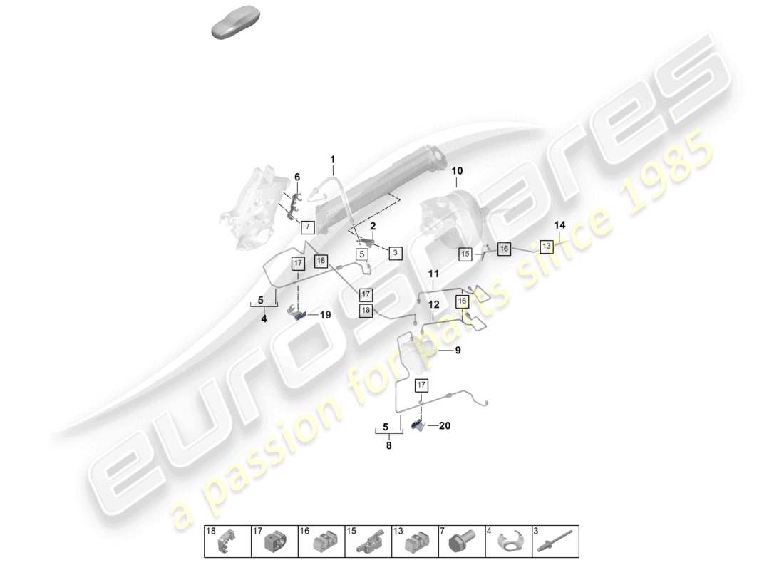 porsche 2025 (992-2 gt3) brake line veh. front end part diagram