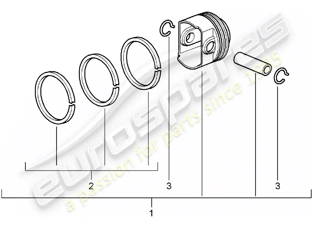 porsche 2005 (987 boxster) piston parts diagram