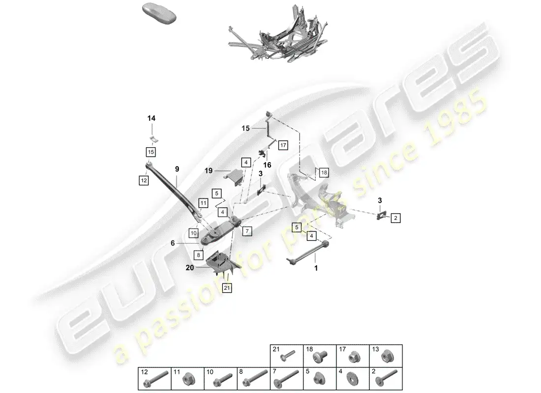 porsche 2020 (718 boxster spyder) upper link parts diagram