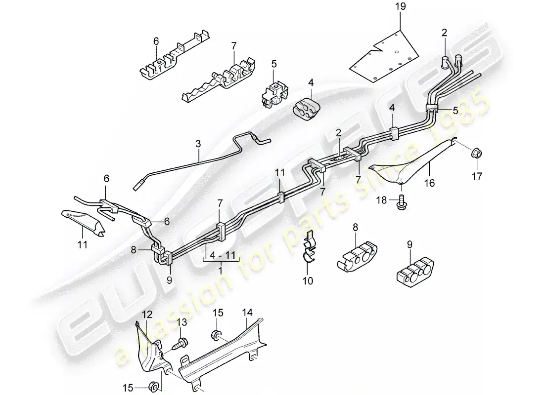 porsche 2007 (cayenne e1 9pa) fuel system parts diagram