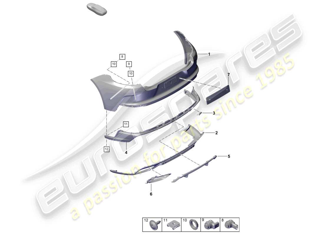 porsche 2024 (panamera 976) bumper rear part diagram