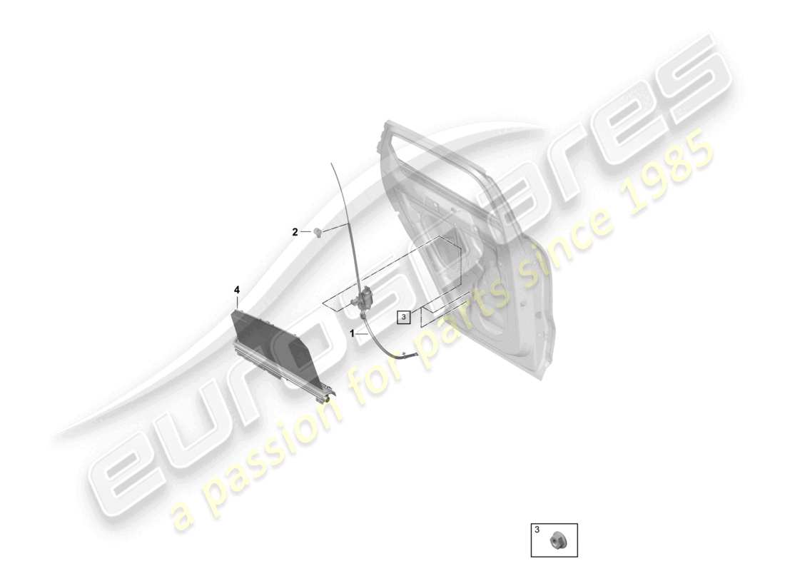 porsche 2024 (cayenne e3 9ya/9yb) roller blind rear door coupe part diagram