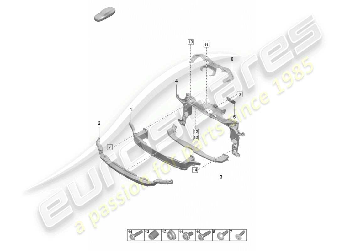 porsche 2023 (panamera 971-2) bumper carrier front sport design package part diagram