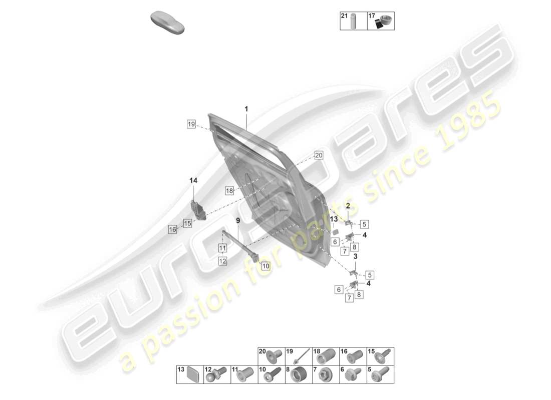 porsche 2023 (panamera 971-2) door shell rear part diagram