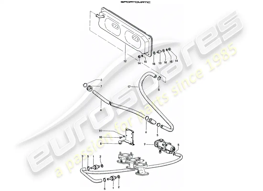 porsche 1974 (914) vacuum system - for - clutch release - d >> - mj 1971 part diagram