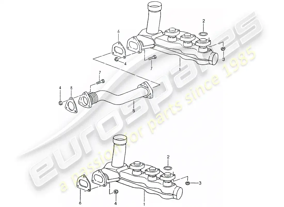 porsche 1993 (964) heater core parts diagram