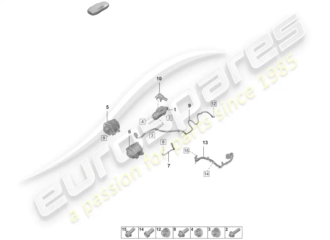 porsche 2020 (992-1) starter parts diagram