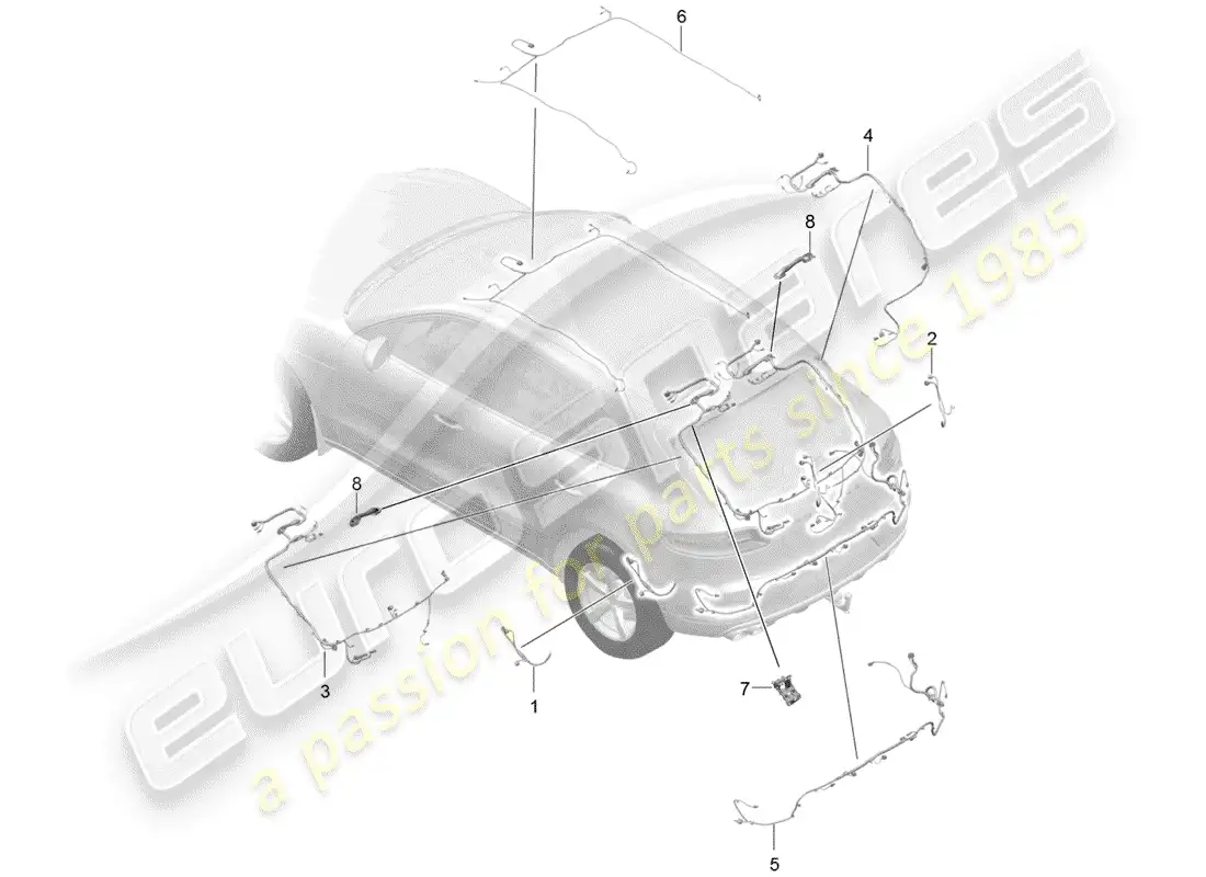 porsche 2017 (macan) harness parts diagram