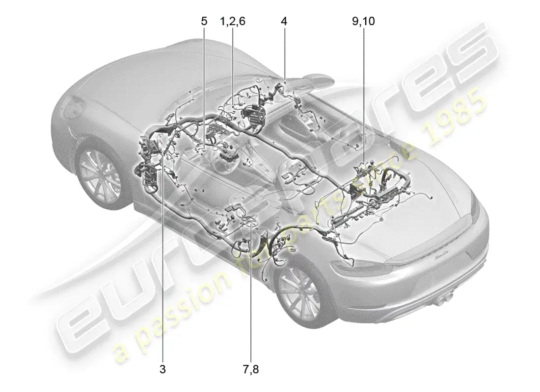 porsche 2017 (718 boxster) wiring harnesses parts diagram