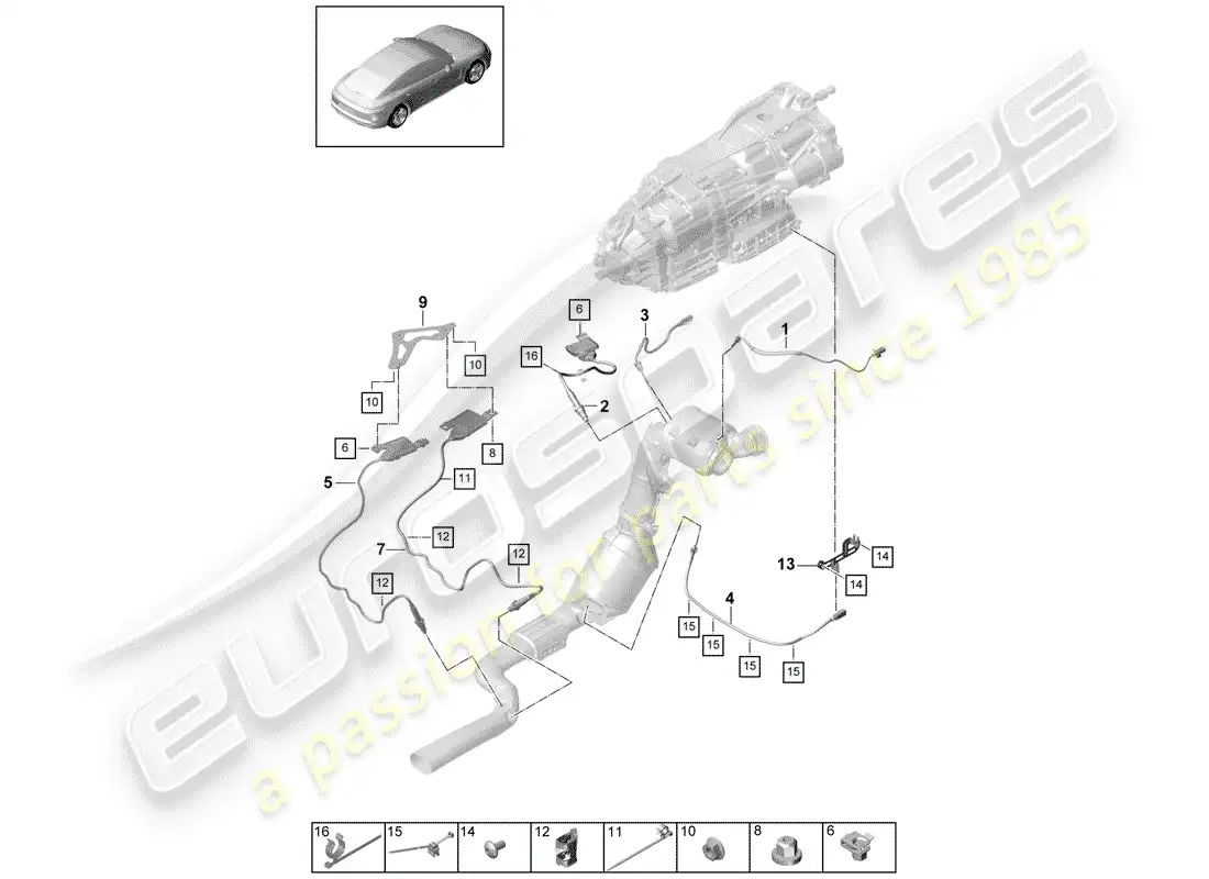 porsche 2019 (panamera 971-1) exhaust system parts diagram