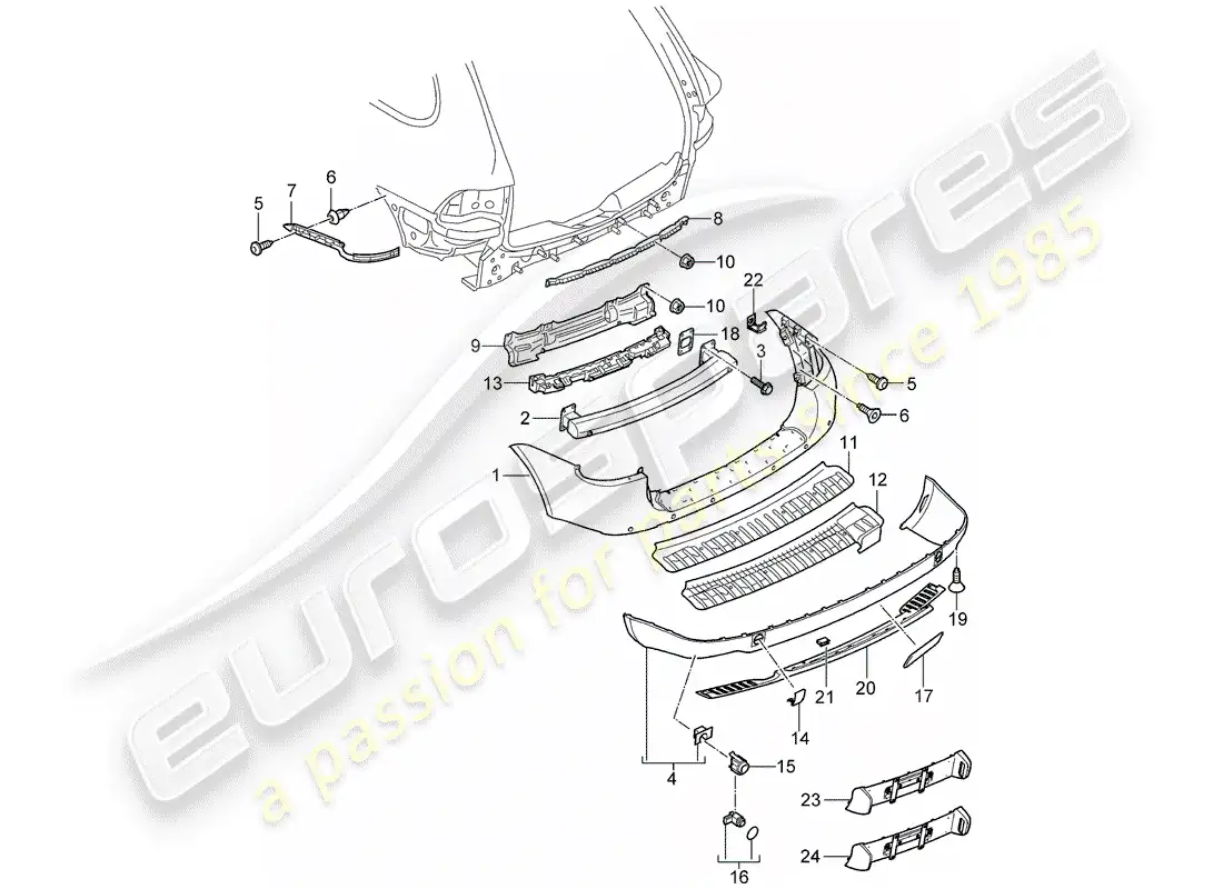 porsche 2003 (cayenne e1 9pa) lining parts diagram