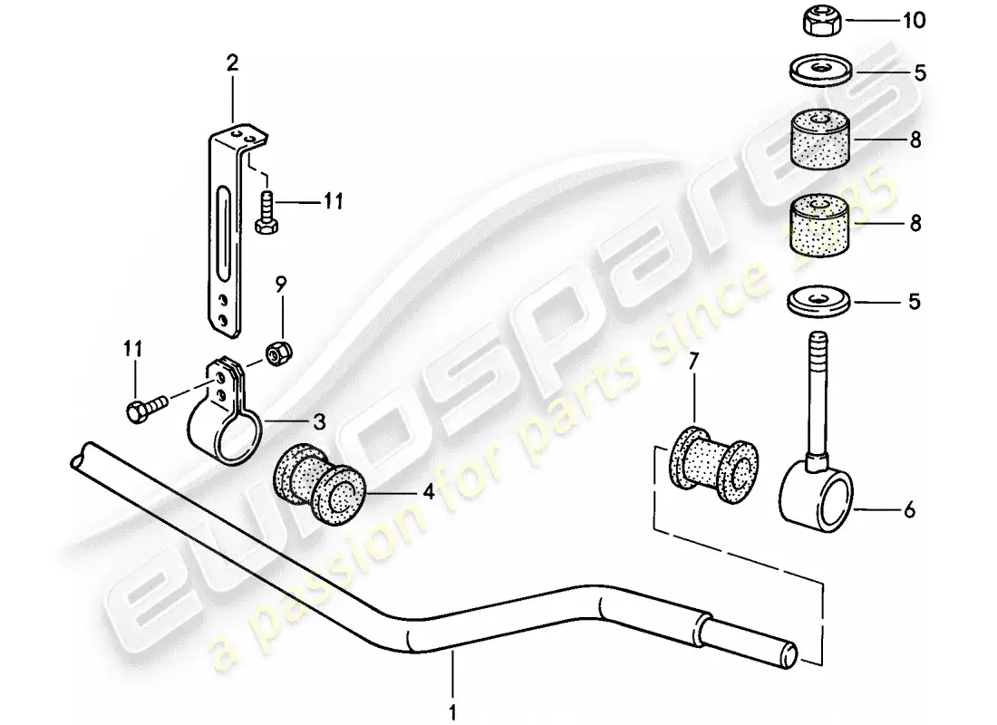 porsche 1986 (944) stabilizer parts diagram