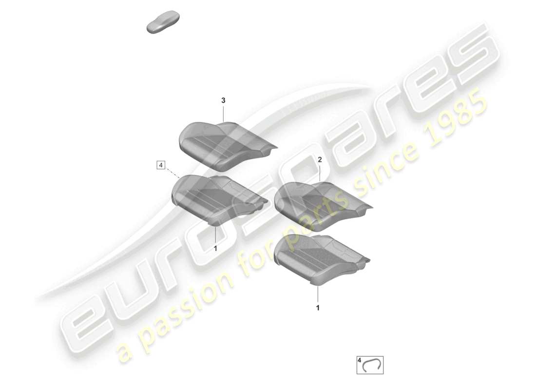 porsche 2023 (taycan 9j1-1) foam part seat cover sports seat for models with seat venti- lation part diagram
