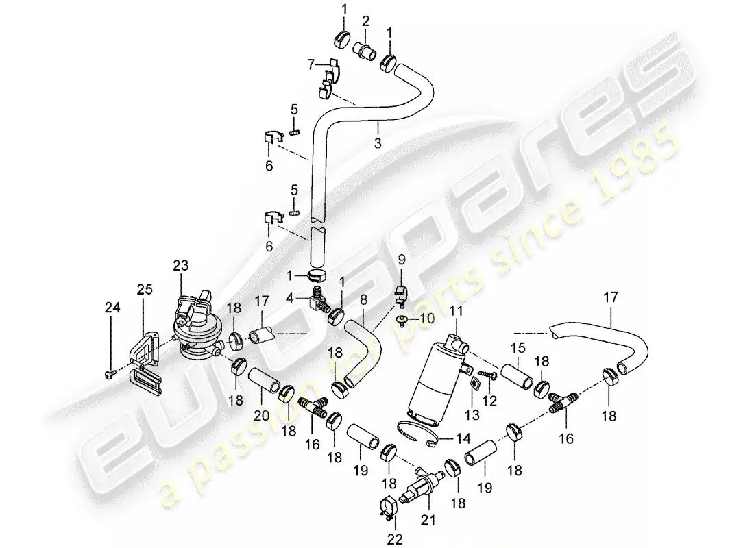 porsche 2006 (carrera gt) evaporative emission canister - air cleaner parts diagram