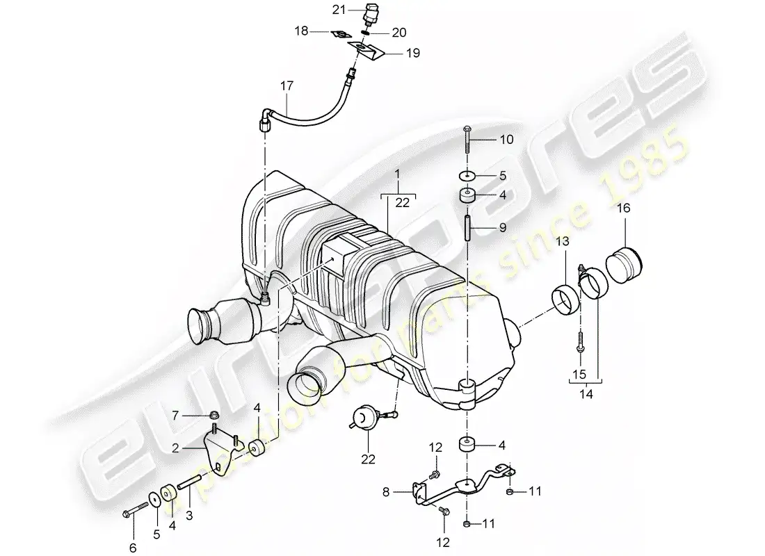 porsche 2006 (carrera gt) exhaust system - exhaust silencer, rear - tailpipe parts diagram
