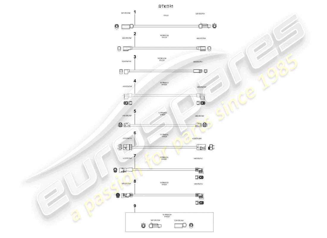 porsche 2024 (panamera 976) repair set for aerial- rtk031 wires part diagram