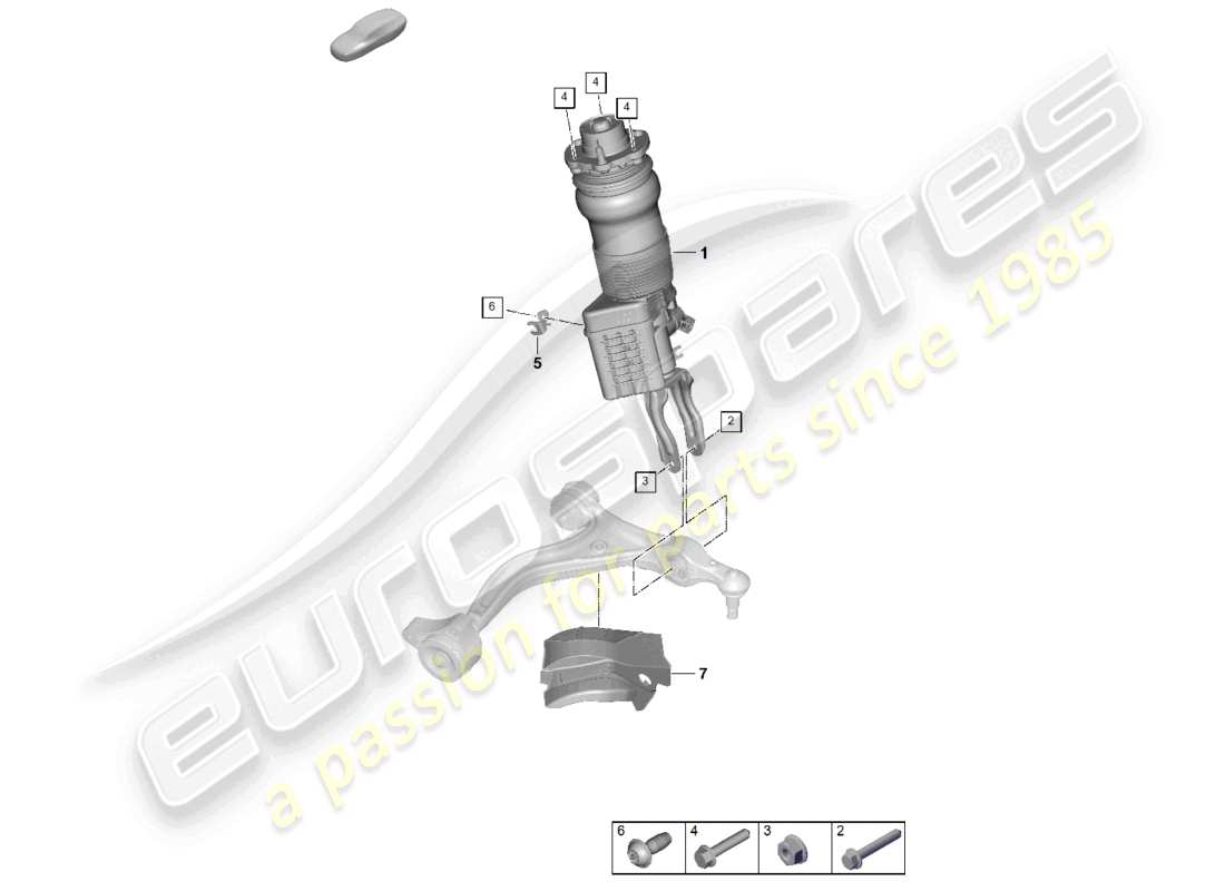 porsche 2026 (panamera 976) air suspension suspension strut complete part diagram