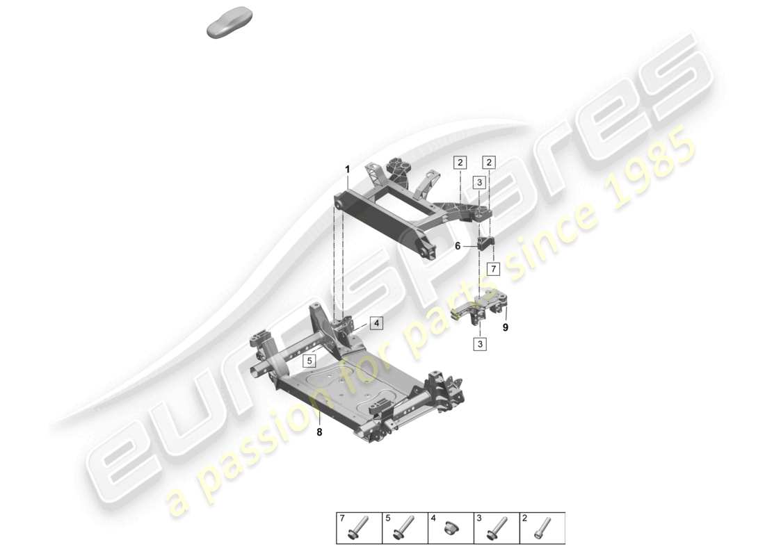 porsche 2023 (taycan 9j1-1) frame part diagram