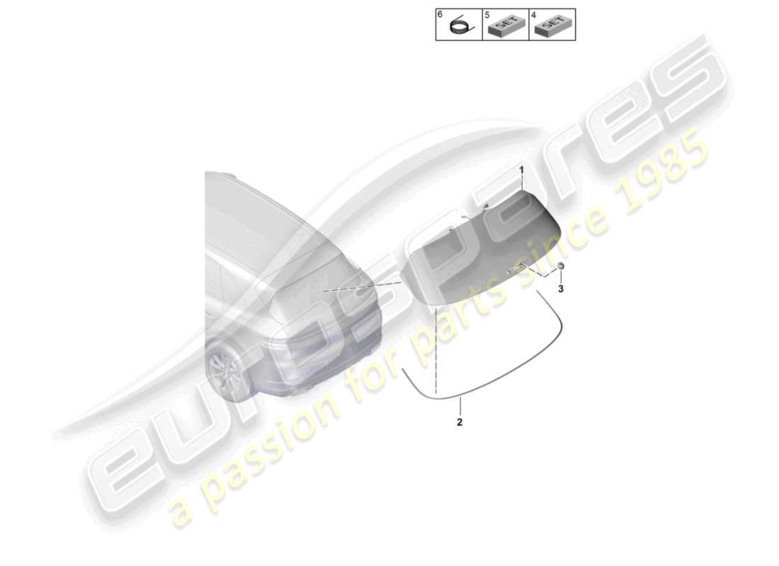 porsche 2024 (cayenne e3 pa) rear window part diagram