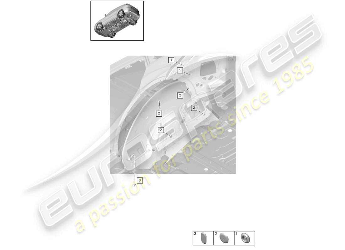 porsche 2021 (cayenne e3 9ya/9yb) bungs side rear left part diagram