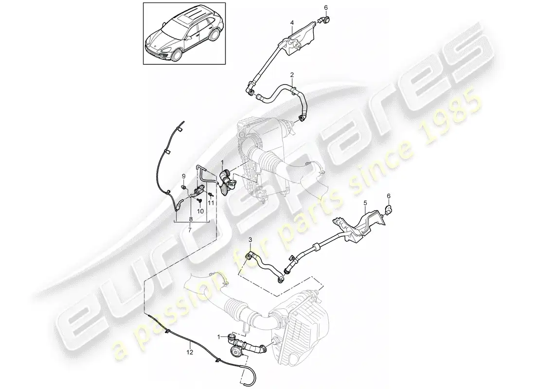 porsche 2014 (cayenne e2 92a) air cleaner with connecting part diagram