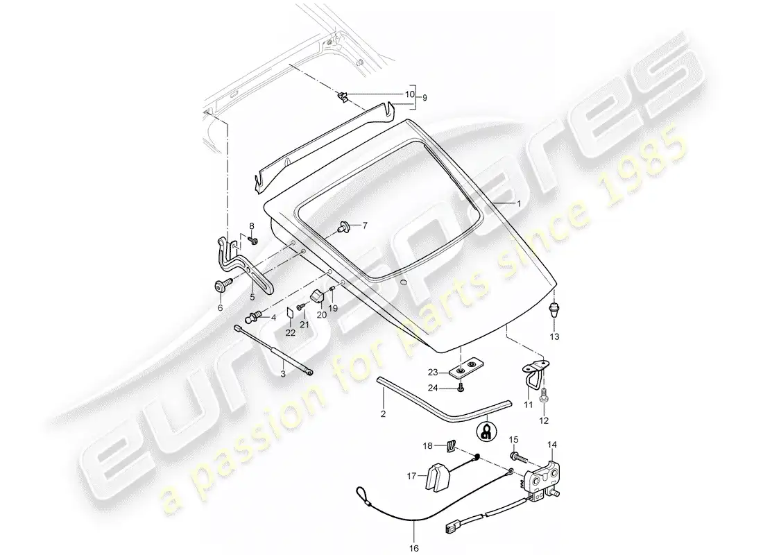 porsche 2007 (987 cayman) cover parts diagram