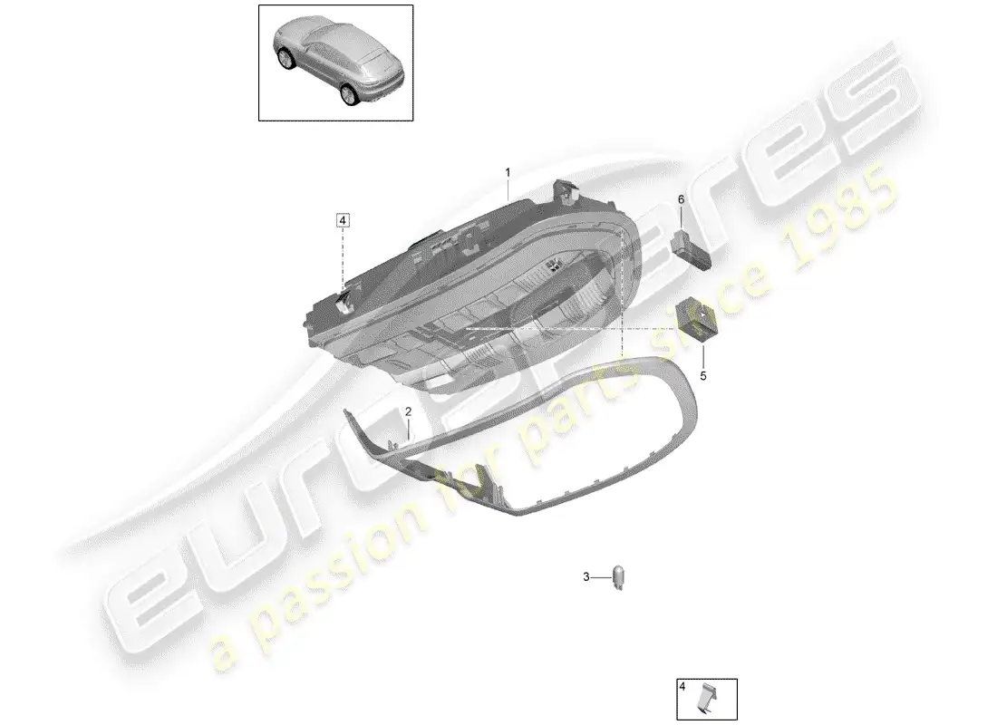 porsche 2019 (macan) bracket parts diagram