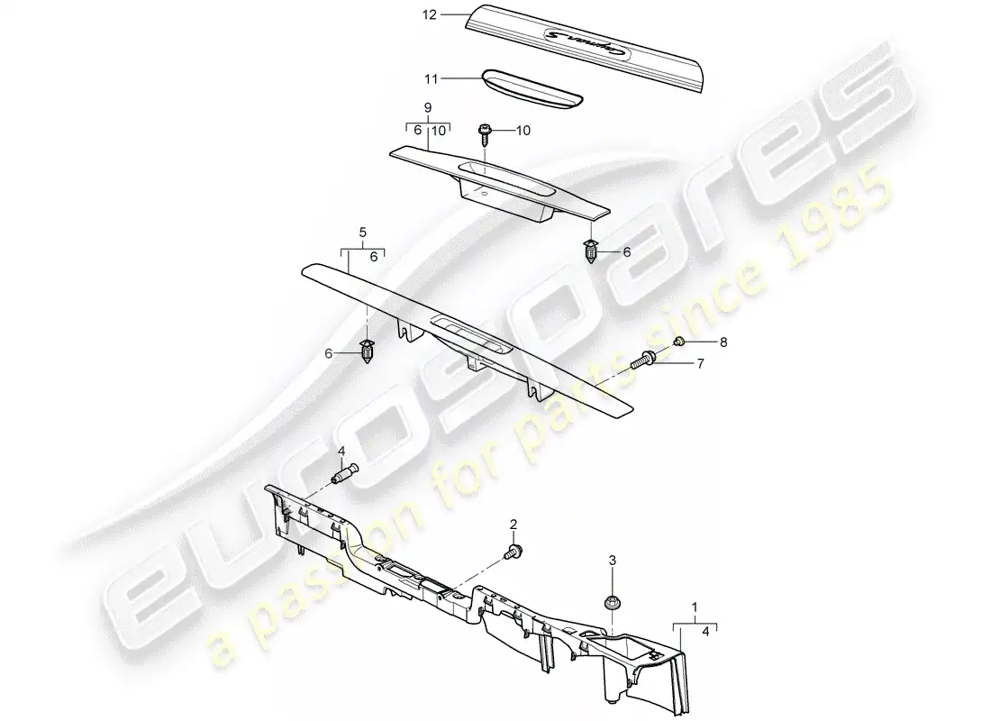 porsche 2008 (987 cayman) lining parts diagram