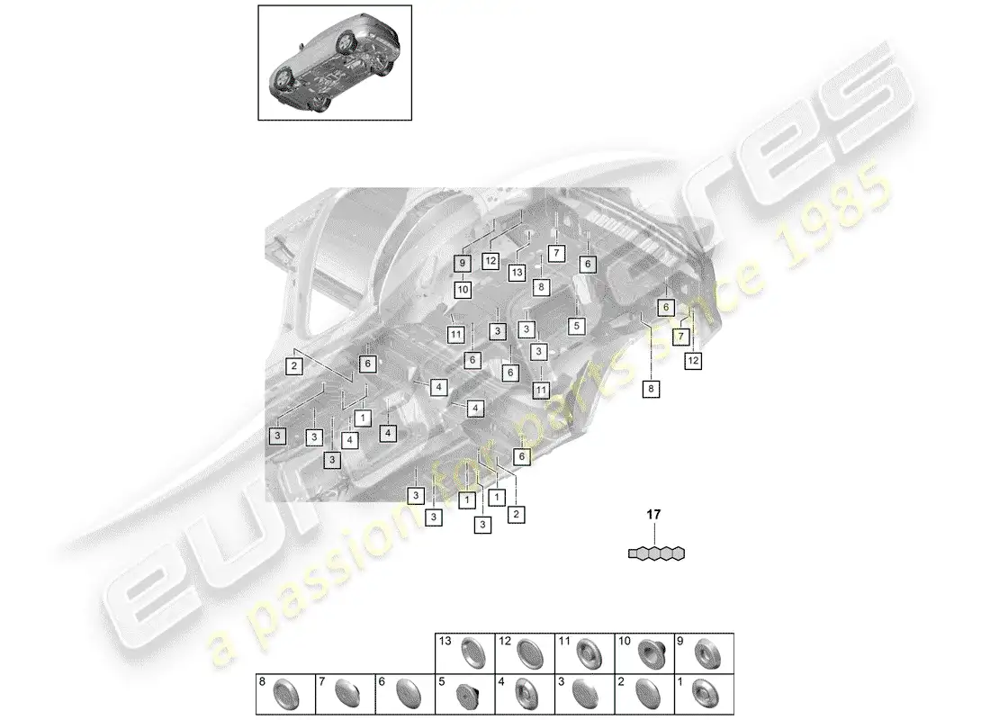 porsche 2018 (cayenne e3 9ya/9yb) plug parts diagram