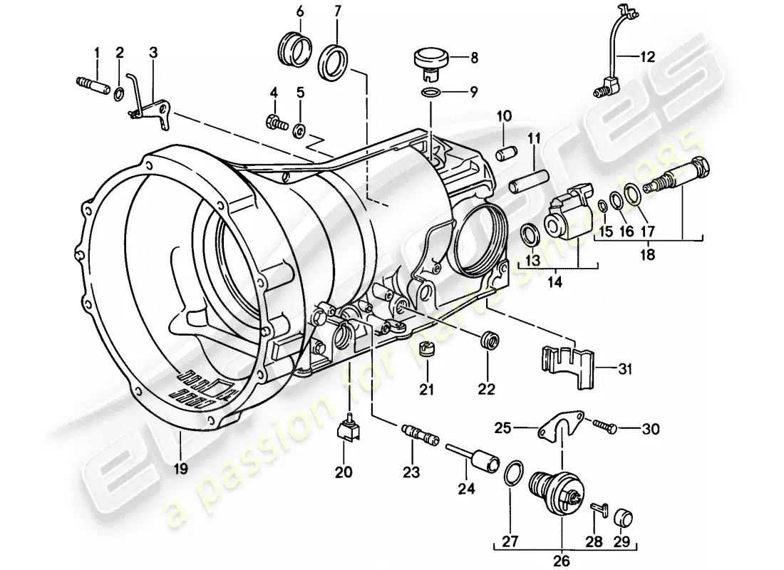 porsche 1983 (928) automatic transmission - transmission case - accessories parts diagram